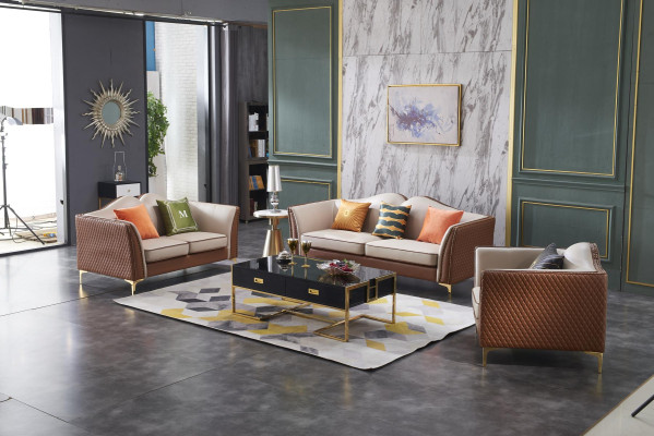 Divano componibile 3+2+1 posti classico per soggiorno con divani decorativi nuovi.