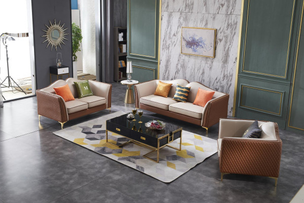 Divano componibile 3+2 posti Classiche composizioni divani in pelle Divani imbottiti