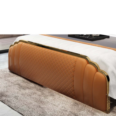 Set da camera da letto in pelle design 3 pezzi. 2 comodini Letti Mobili di lusso.