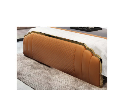 Set da camera da letto in pelle design 3 pezzi. 2 comodini Letti Mobili di lusso.