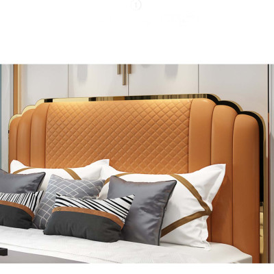 Set da camera da letto in pelle design 3 pezzi. 2 comodini Letti Mobili di lusso.