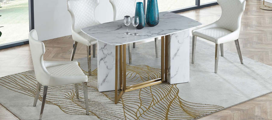 Mobili di lusso Tavoli in marmo 180x90cm Soggiorno Hotel Sala da pranzo Tavolo Designer Nuovo