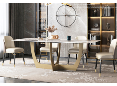 Mobili di lusso Tavoli in metallo 180x90 cm Soggiorno Hotel Sala da pranzo Tavolo Design Nuovo