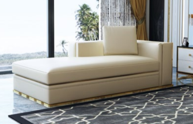 Divano design Divano Imbottito Set da 3+2+1+ Chaise longue in pelle di lusso
