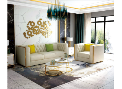 Divano angolare Set di progettazione moderna del soggiorno 321 Divani Nuovi