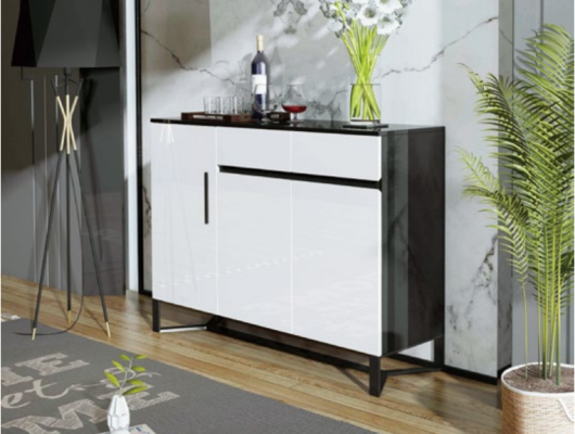 Comò, credenza, credenza alta, armadio, credenza con 3 ante e 2 cassetti.