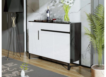 Comò, credenza, credenza alta, armadio, credenza con 3 ante e 2 cassetti.