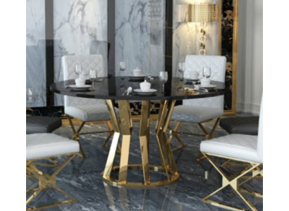 Tavolo da pranzo rotondo Tavolo 130cm Metallo Rotondo Conferenza Decorazione Tavoli moderni