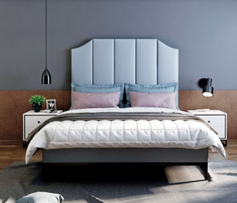 Letto Imbottito Design Lusso Matrimoniale Letto Hotel Camera da Letto Pelle 180x200cm