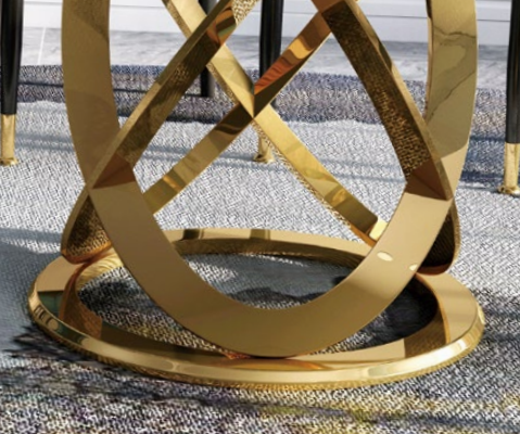 Tavoli rotondi di design in acciaio inossidabile di alta qualità per il soggiorno.