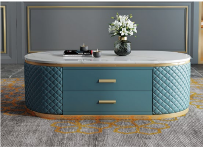 Tavoli da caffè di alta qualità per il soggiorno - Tavolo ovale in acciaio inossidabile di design di lusso