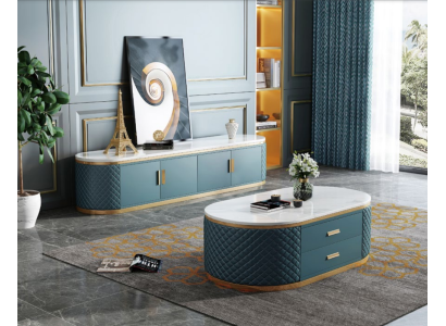 Tavoli da caffè di alta qualità per il soggiorno - Tavolo ovale in acciaio inossidabile di design di lusso