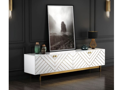 Mobiletto lucido di alta qualità in acciaio inossidabile, credenza di lusso di classe negli Stati Uniti.