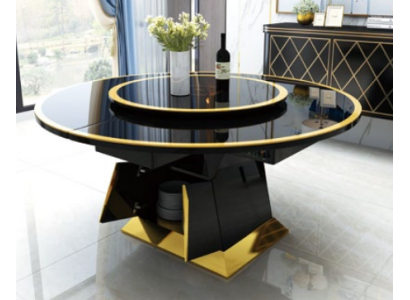 Tavolo da pranzo ovale in vetro design, tavoli rotondi moderni ed espandibili.