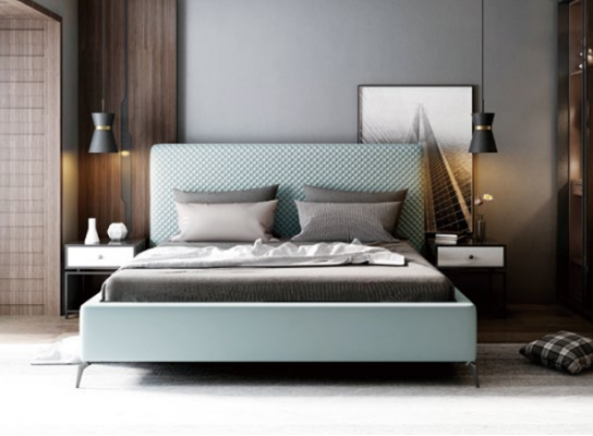 Letto matrimoniale in cuoio Letto in pelle Letti Letto in pelle Imbottitura Camera da letto Matrimoniale