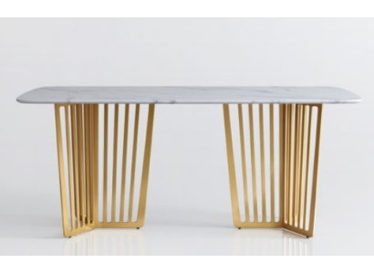 Tavolo da pranzo di lusso in pelle + acciaio inossidabile, imitazione di marmo, tavolo in pietra per sala da pranzo
