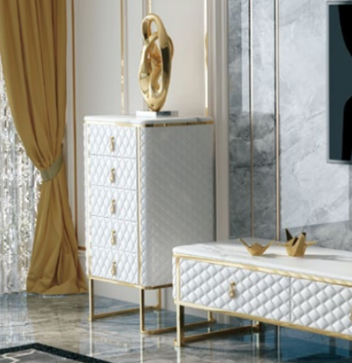 Comò decorativo Sideboard Comodini Madie 5 cassetti Armadio alto