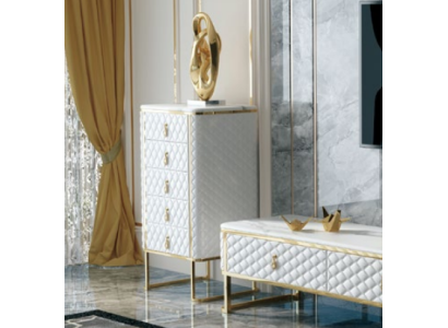 Comò decorativo Sideboard Comodini Madie 5 cassetti Armadio alto