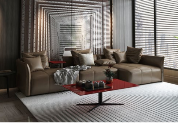 Soggiorno Divano ad angolo a L-Forma Poltrona Set Arredamento Moderno Divano Italia