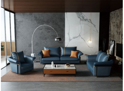 Set completo di rivestimenti in pelle per divani 3 posti con design di divano per soggiorno.