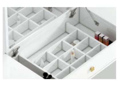 Tavolo trucco Specchio Sgabello Set completo Comò Camera da letto Nuovo 3 pezzi.