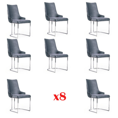 Sedie da pranzo Set da pranzo Set 8x sedia Set gruppo Chesterfield