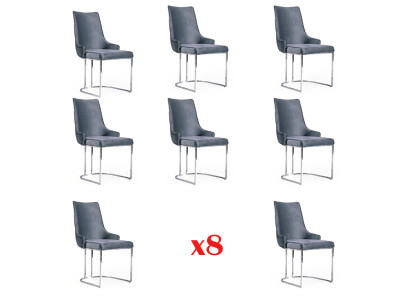 Sedie da pranzo Set da pranzo Set 8x sedia Set gruppo Chesterfield