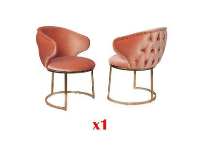 Sedie da pranzo in acciaio inossidabile, poltrona di lusso rosa, poltrona da salotto