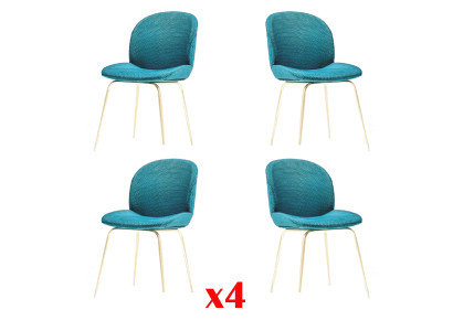 Sedie da pranzo imbottite 4x set di sedie gruppo assortimento design in stoffa