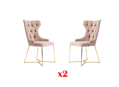 Set di 2 poltrone Chesterfield, rivestite in velluto.