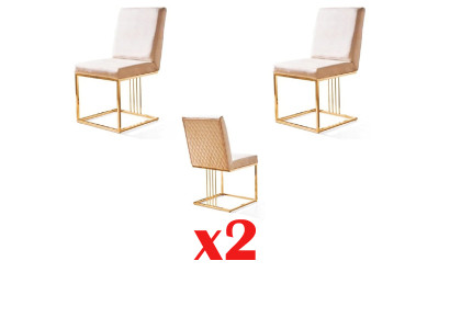 Set di poltrone da design, imbottite, 2 sedie in tessuto al 100% per sala da pranzo per ristoranti.