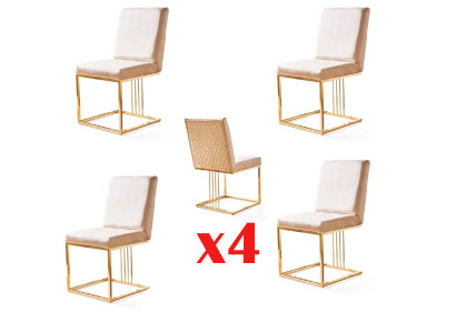 Set di sedie da design 4x  poltroncine in tessuto per sala da pranzo, imbottiture nuove.