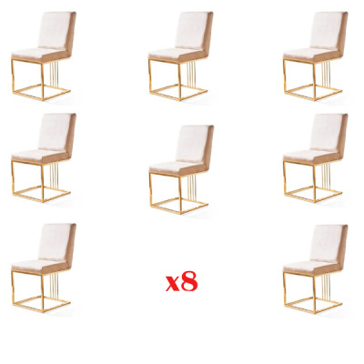 Design 8 sedie gruppo set imbottite gastronomiche nuove sala da pranzo poltrona set.