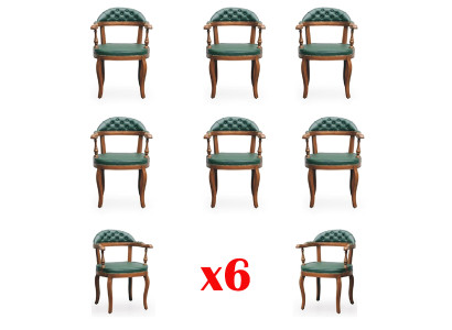 Set di sedie da sala da pranzo, 6 sedie in stile imbottito in legno design nuovo.