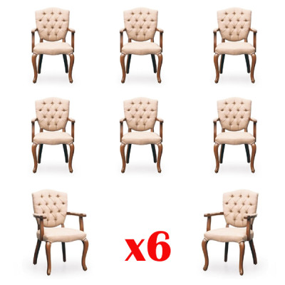 Design poltrone Chesterfield per hotel, set di tessuti per l'imbottitura gruppo da 6 pezzi.