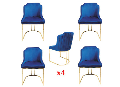 Set di sedie da pranzo per la sala da pranzo, 4 sedie moderne con design trapuntato nuovo.