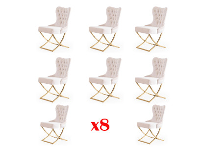 Set di sedie da sala da pranzo completo, gruppo completo di 8 sedie per la sala da pranzo.