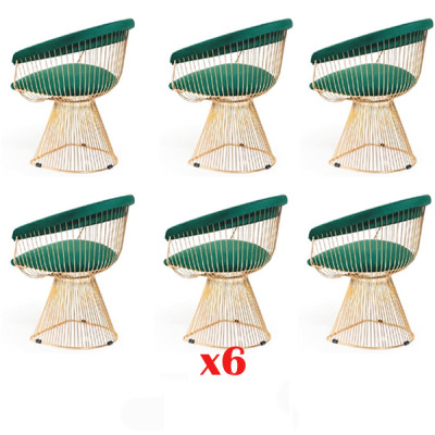 Sedie da sala da pranzo imbottite 6x Set di sedie da pranzo Tessuto