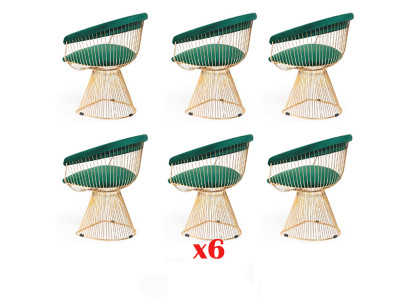 Sedie da sala da pranzo imbottite 6x Set di sedie da pranzo Tessuto