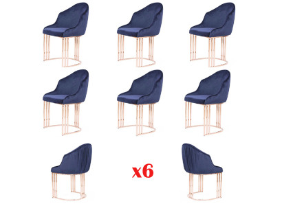 Sedie Set Gruppo Sedie Salotto 6x Gruppi Poltrona Sedia Imbottitura Tessile Hotel