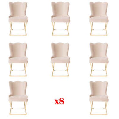 Set di sedie Design. Poltrona con rivestimento in tessuto. Per soggiorno e sala da pranzo. 8 sedie.