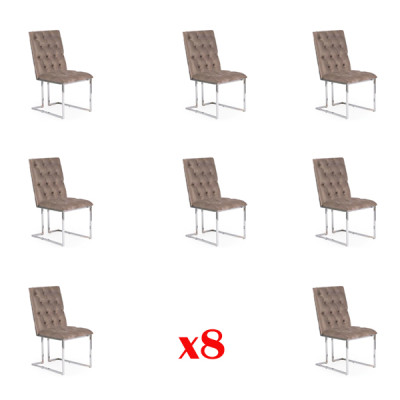 Imposta 8 sedie sedia design in legno tessuto imbottite sedie sala da pranzo