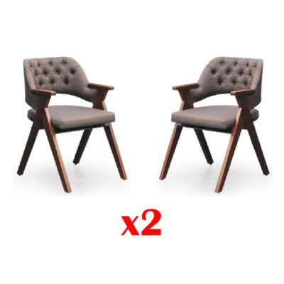 Design poltrona set di imbottitura 2x sedia legno sala da pranzo Chesterfield.