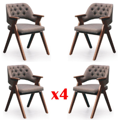 Set di 4 sedie Chesterfield per sala da pranzo con poltrona, gruppo di sedie.   Set di 4 sedie Chesterfield per sala da pranzo con poltrona, gruppo di sedie.