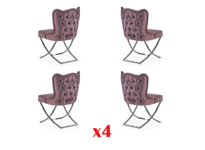 Chesterfield set di sedie in tessuto per hotel, 4 pezzi, nuovo.