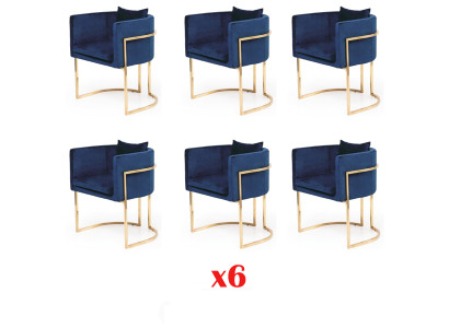 Gruppo Tessile Sedie Imbottite da Sala da Pranzo Gastronomia Set di Design in Tessuto 6 Sedie