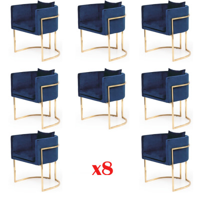 Sedia da sala da pranzo Sedie Posto Moderno Legno Massiccio Set 8x Ristorante di lusso