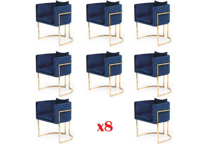 Sedia da sala da pranzo Sedie Posto Moderno Legno Massiccio Set 8x Ristorante di lusso