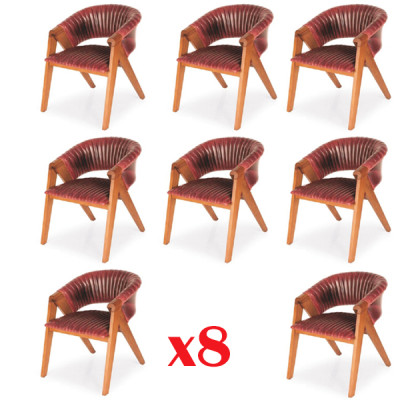 Set da pranzo con 8 sedie in legno massello. Imposta mobili da pranzo.