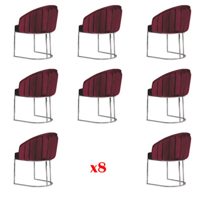 Garnitura sedie Imbottitura Schienale Design Legno Gruppo Nuovo Sala da pranzo 8 Sedia